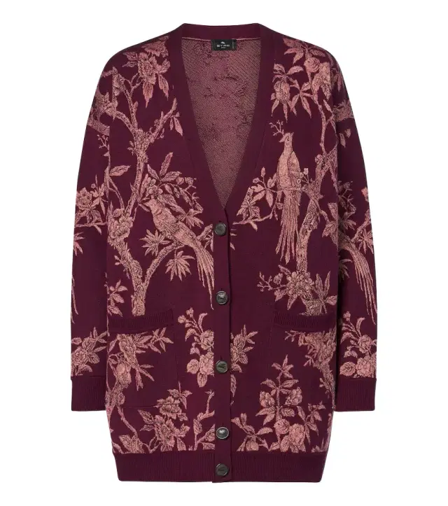 Etro Floral jacquard wool-blend cardigan