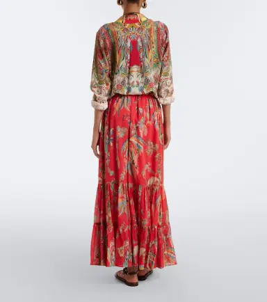 Etro Printed cotton maxi skirt | Thumbnail 5