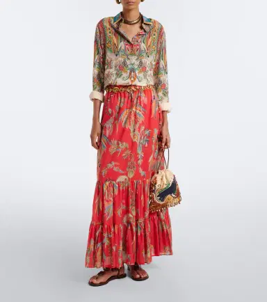 Etro Printed cotton maxi skirt | Thumbnail 6