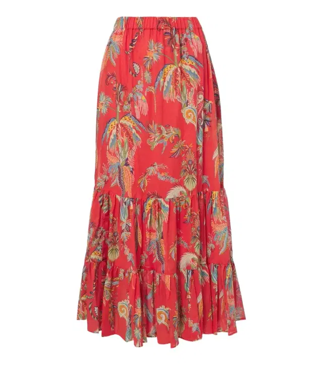 Etro Printed cotton maxi skirt