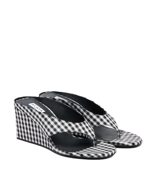 Alaia Alaïa Cube gingham wedge thong sandals