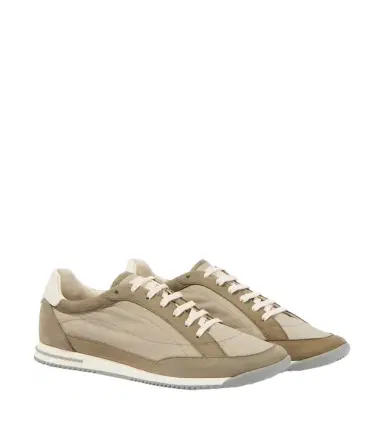 Brunello Cucinelli Leather-trimmed sneakers | Thumbnail 1