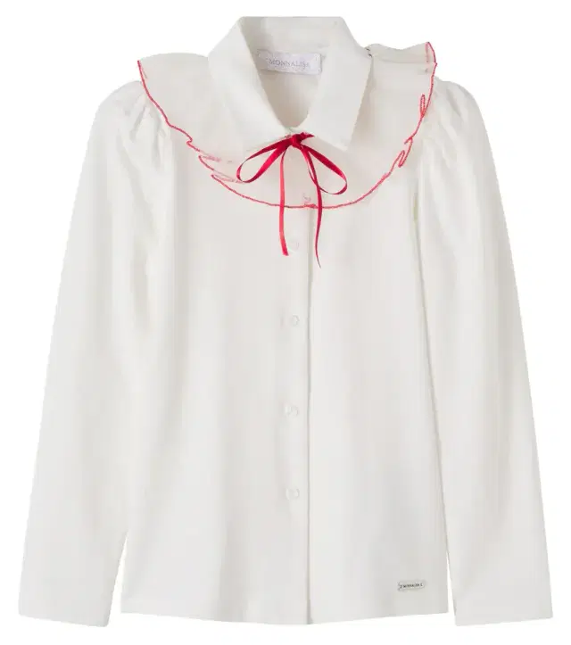 Bow-detail cotton-blend jersey shirt