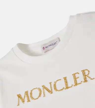 Moncler Enfant Logo embellished cotton jersey T-shirt | Thumbnail 3