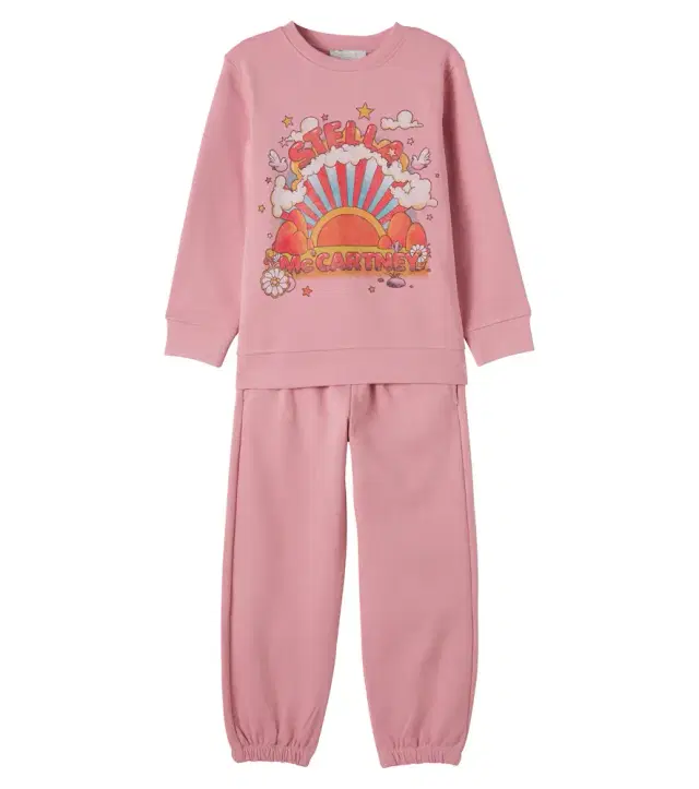 Stella McCartney Kids Cotton jersey sweatshirt and sweatpants set