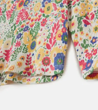 Stella McCartney Kids Floral ribbed-knit cotton turtleneck top | Thumbnail 2