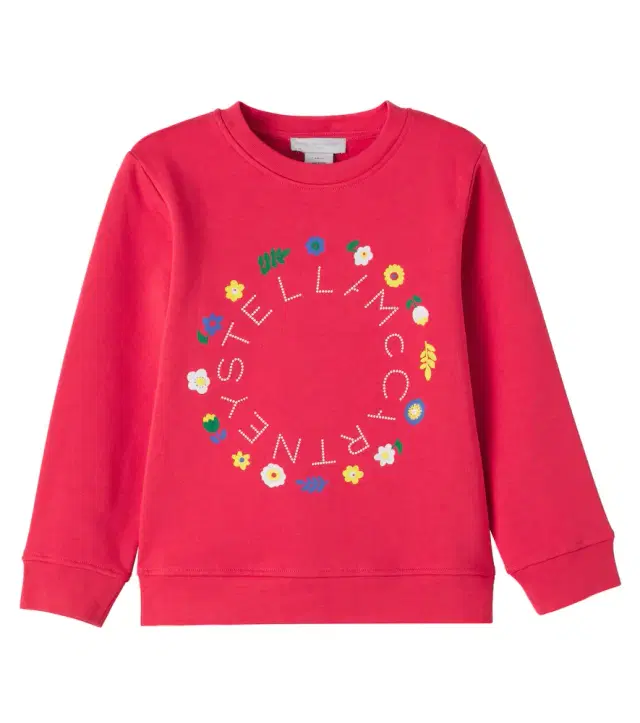 Stella McCartney Kids Floral cotton jersey sweatshirt