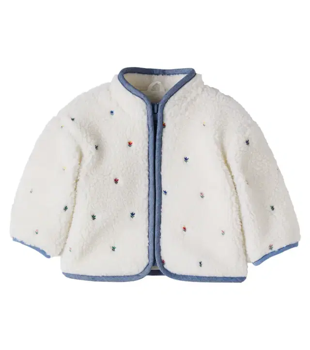 Stella McCartney Kids Baby floral embroidered teddy jacket