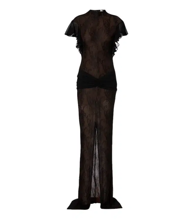 Omero ruched lace maxi dress