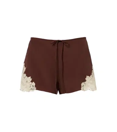 DE LA VALI Elia lace-trimmed crêpe de chine shorts | Thumbnail 1