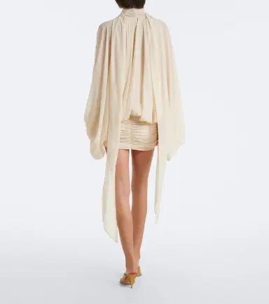 DE LA VALI Maite draped chiffon minidress | Thumbnail 3