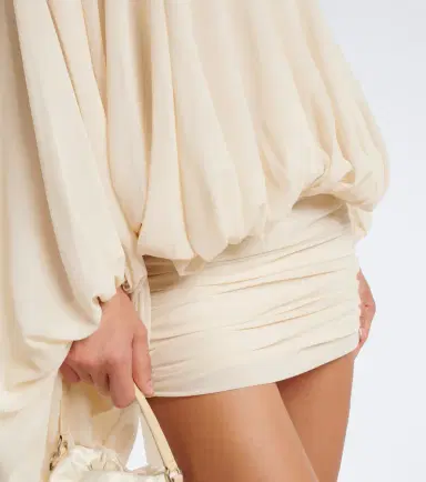 DE LA VALI Maite draped chiffon minidress | Thumbnail 4