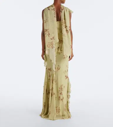 DE LA VALI Mayara floral georgette maxi dress | Thumbnail 3 DE LA VALI Mayara floral georgette maxi dress | Thumbnail 3