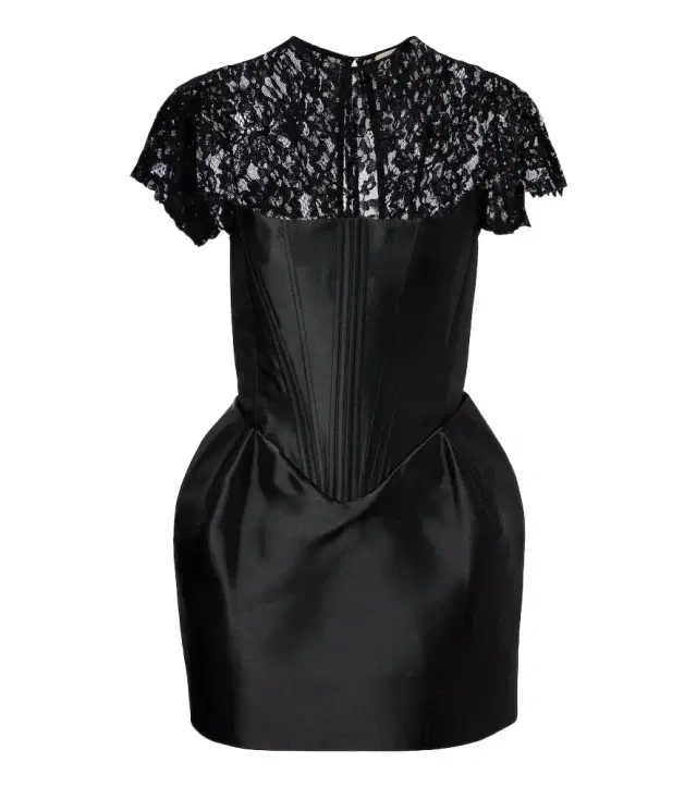 De La Vali Catalina satin and lace bustier minidress