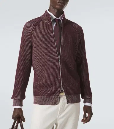 Brunello Cucinelli Ribbed-knit cashmere zip-up cardigan | Thumbnail 2 Brunello Cucinelli Ribbed-knit cashmere zip-up cardigan | Thumbnail 2
