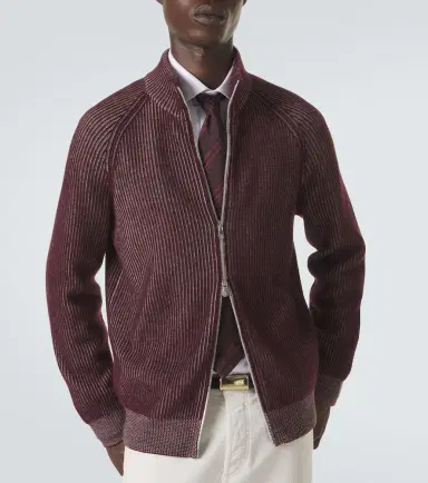 Brunello Cucinelli Ribbed-knit cashmere zip-up cardigan | Thumbnail 3 Brunello Cucinelli Ribbed-knit cashmere zip-up cardigan | Thumbnail 3