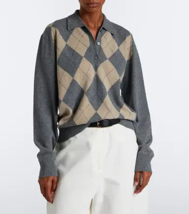 RÓHE Róhe Argyle wool-blend polo sweater | Thumbnail 2
