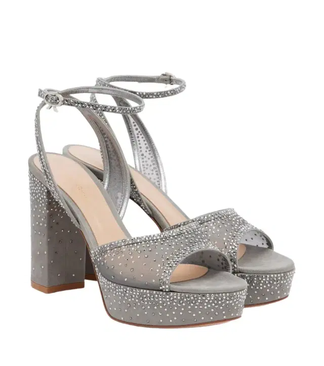Gianvito Rossi Rania embellished organza platform sandals