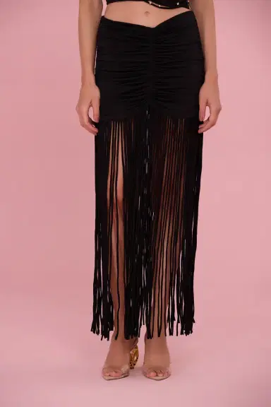 PatBo LYRIA JERSEY FRINGE MAXI SKIRT | Thumbnail 3 PatBo LYRIA JERSEY FRINGE MAXI SKIRT | Thumbnail 3