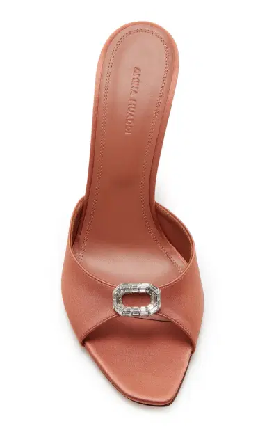 Amina Muaddi Mini Camelia Satin Sandals | Thumbnail 3