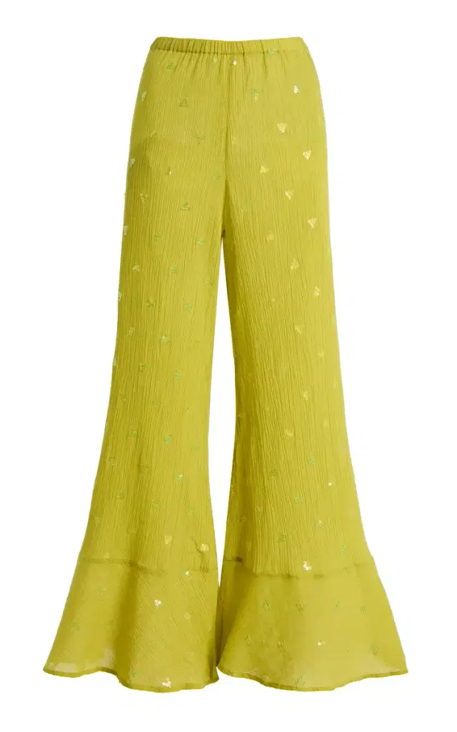 BOTEH Solene Sequined Wide-Leg Pants