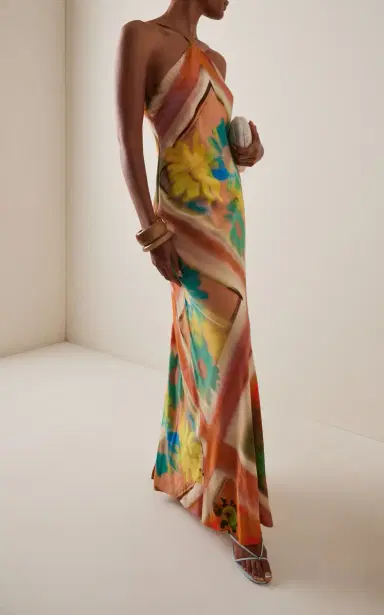 Staud Cubism Crepe de Chine Maxi Dress | Thumbnail 2 Staud Cubism Crepe de Chine Maxi Dress | Thumbnail 2