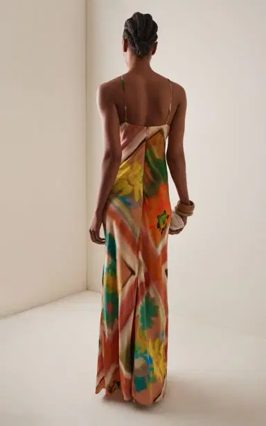 Staud Cubism Crepe de Chine Maxi Dress | Thumbnail 4 Staud Cubism Crepe de Chine Maxi Dress | Thumbnail 4