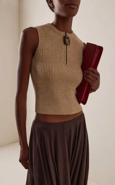 JW Anderson Zipped Cotton-Blend Tank Top | Thumbnail 2 JW Anderson Zipped Cotton-Blend Tank Top | Thumbnail 2
