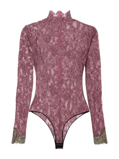 Valentino Garavani Scalloped Lace-jersey Bodysuit | Thumbnail 1 Valentino Garavani Scalloped Lace-jersey Bodysuit | Thumbnail 1