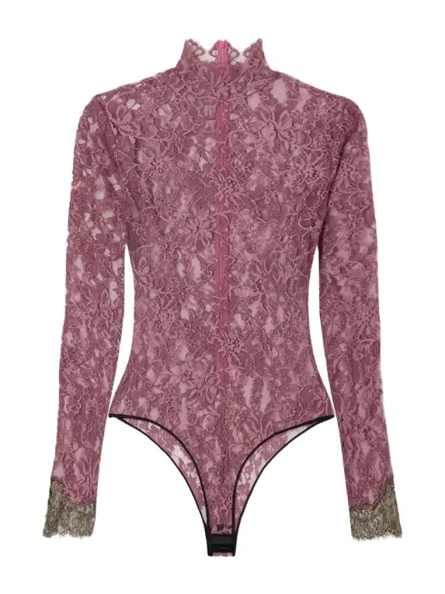 Valentino Garavani Scalloped Lace-jersey Bodysuit