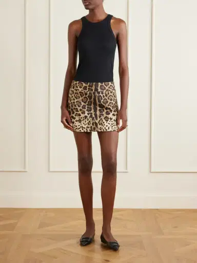 Dolce & Gabbana Leopard-print Cotton Mini Skirt | Thumbnail 3