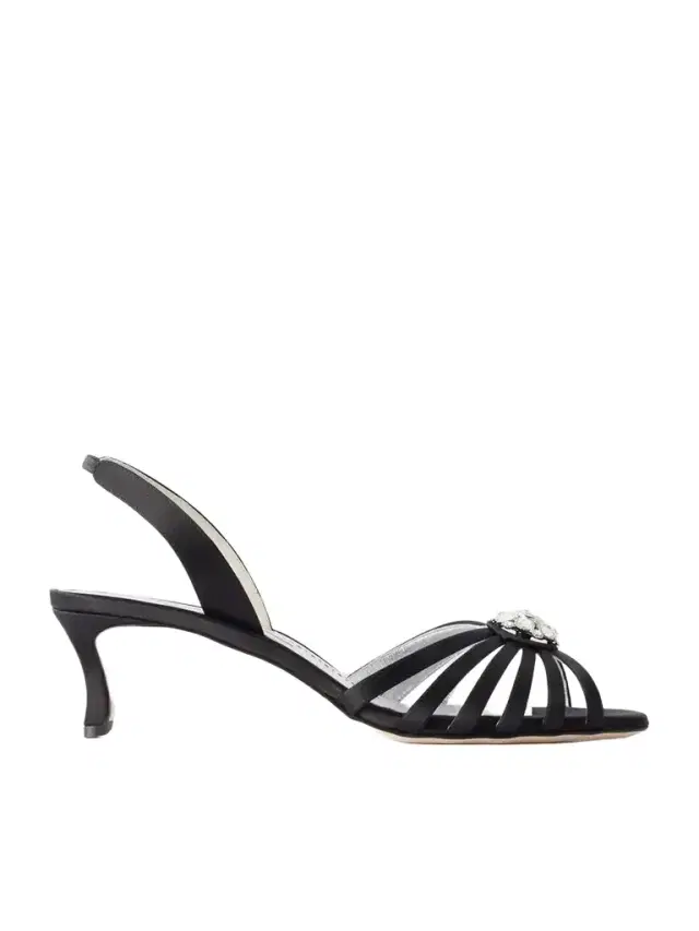 Manolo Blahnik Fulmasli 50 Crystal-embellished Satin Sandals