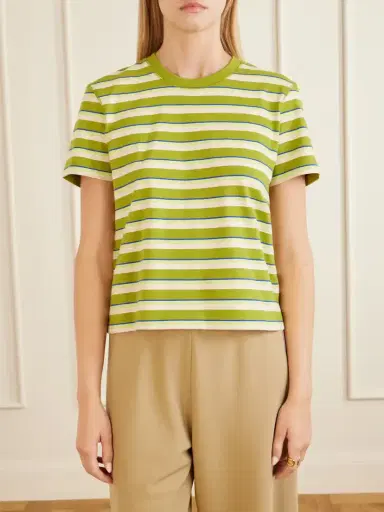 La Ligne Mol Cropped Striped Cotton T-shirt | Thumbnail 3 La Ligne Mol Cropped Striped Cotton T-shirt | Thumbnail 3