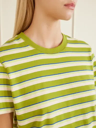 La Ligne Mol Cropped Striped Cotton T-shirt | Thumbnail 5 La Ligne Mol Cropped Striped Cotton T-shirt | Thumbnail 5