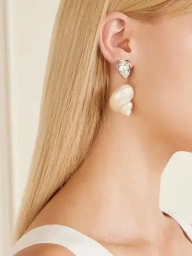 Jennifer Behr Lucius Crystal-embellished Shell Earrings | Thumbnail 2