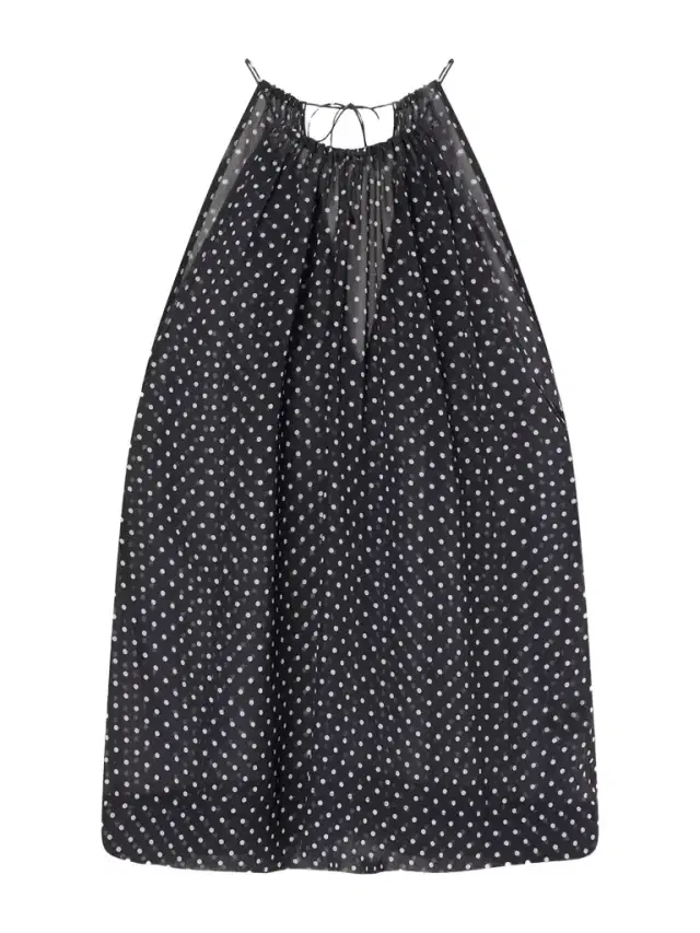 Nili Lotan Nikki Halterneck Polka-dot Silk Tank