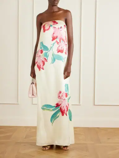 Rebecca Vallance Sunblush Bloom Floral-print Silk Gown | Thumbnail 2