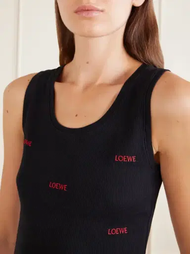 Loewe Logo-embroidered Ribbed Stretch-cotton Jersey Tank | Thumbnail 5 Loewe Logo-embroidered Ribbed Stretch-cotton Jersey Tank | Thumbnail 5