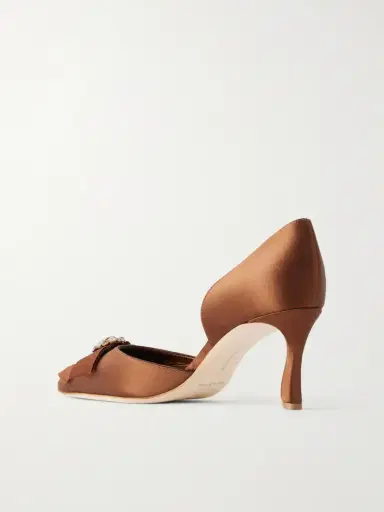 Manolo Blahnik Apidosa 70 Embellished Satin Pumps | Thumbnail 3 Manolo Blahnik Apidosa 70 Embellished Satin Pumps | Thumbnail 3