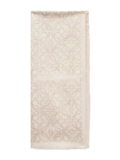 Loewe Anagram-intarsia Wool, Silk And Cashmere-blend Scarf | Thumbnail 1