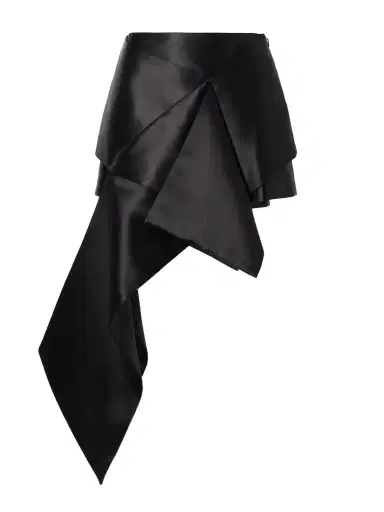 JW Anderson Cross Draped Cotton And Silk-blend Satin Mini Skirt | Thumbnail 1 JW Anderson Cross Draped Cotton And Silk-blend Satin Mini Skirt | Thumbnail 1