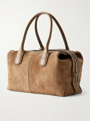 Tod's Bauletto Leather-trimmed Suede Shoulder Bag | Thumbnail 4 Tod's Bauletto Leather-trimmed Suede Shoulder Bag | Thumbnail 4