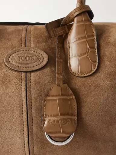 Tod's Bauletto Leather-trimmed Suede Shoulder Bag | Thumbnail 5 Tod's Bauletto Leather-trimmed Suede Shoulder Bag | Thumbnail 5