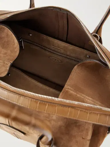 Tod's Bauletto Leather-trimmed Suede Shoulder Bag | Thumbnail 6 Tod's Bauletto Leather-trimmed Suede Shoulder Bag | Thumbnail 6