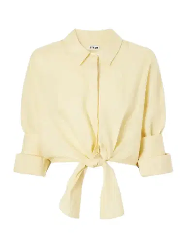 Staud Lisa Knotted Linen Shirt | Thumbnail 1 Staud Lisa Knotted Linen Shirt | Thumbnail 1