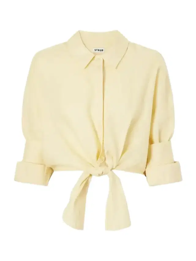 Staud Lisa Knotted Linen Shirt