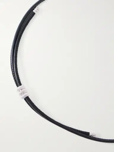 Déhanche Hollyhock Beaded Gold And Silver-toned Leather Necklace | Thumbnail 4 Déhanche Hollyhock Beaded Gold And Silver-toned Leather Necklace | Thumbnail 4