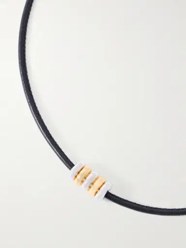 Déhanche Hollyhock Beaded Gold And Silver-toned Leather Necklace | Thumbnail 5 Déhanche Hollyhock Beaded Gold And Silver-toned Leather Necklace | Thumbnail 5