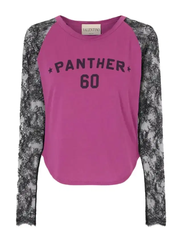 Valentino Garavani Printed Lace-trimmed Cotton T-shirt