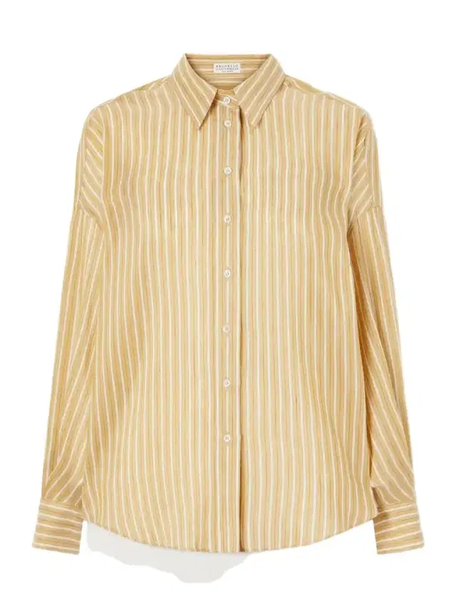 Brunello Cucinelli Bead-embellished Striped Linen And Silk-blend Shirt
